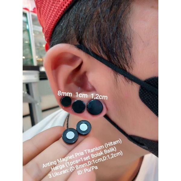 Anting pria magnet stainless steel