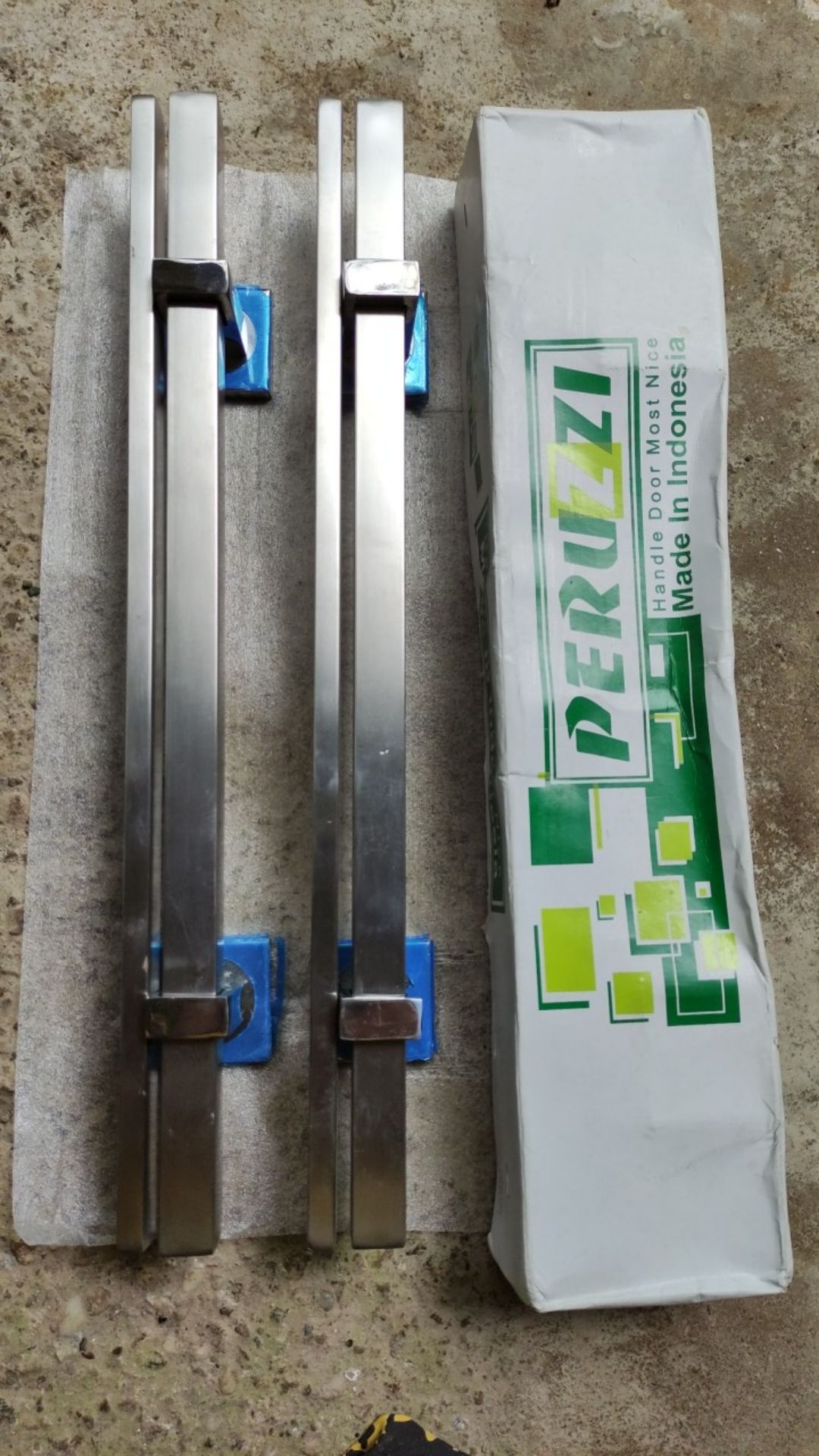 Handle Pintu Rumah Panjang 45 Cm Tarikan Pintu Twin Gagang Pintu Grafir Kunci Pintu Kotak Minimalis.