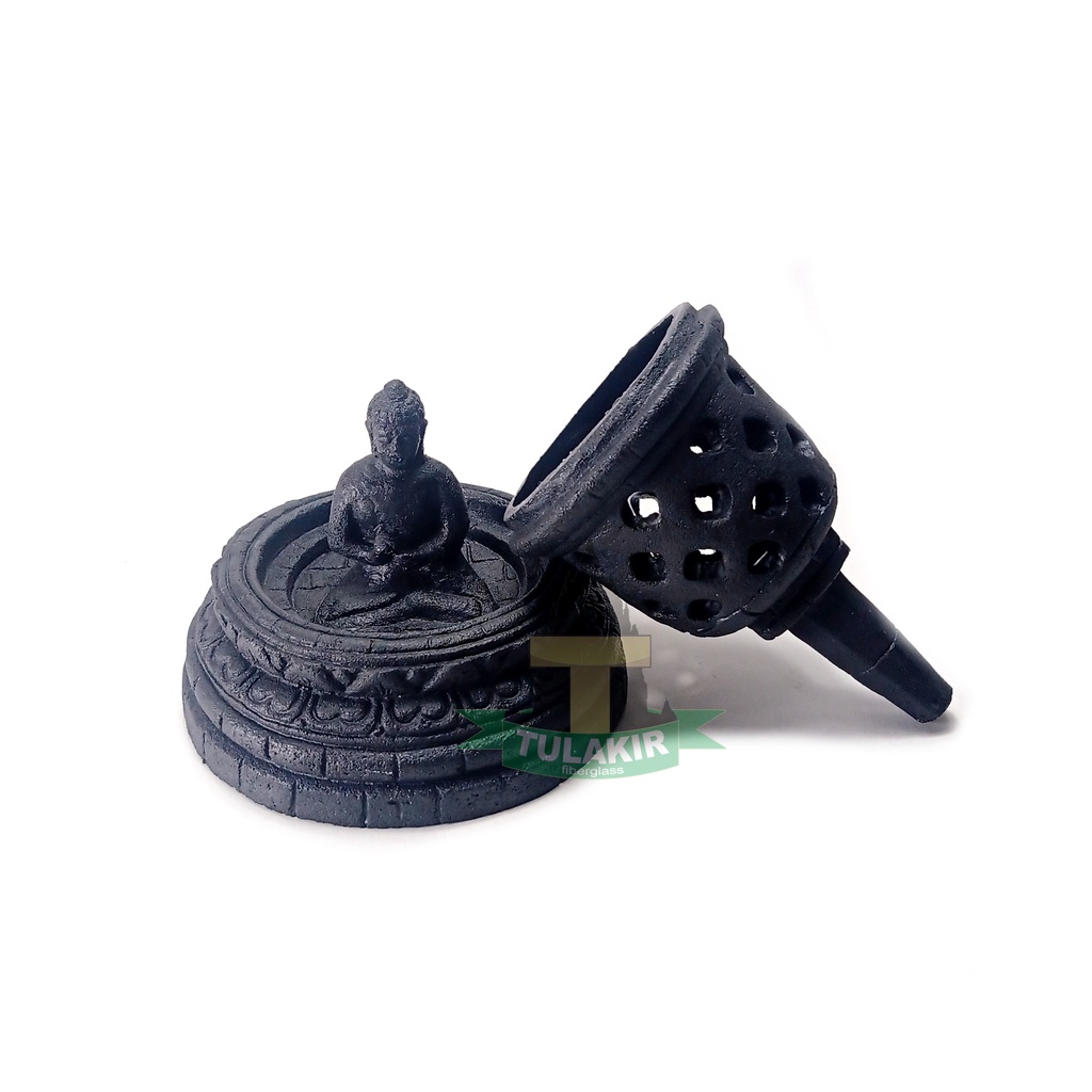 Miniatur Stupa Candi Borobudur Tulakir Fiberglass -Motif Batu