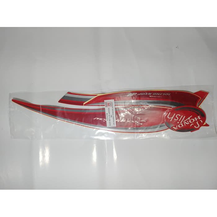 Striker Motor Bodi /  Striping Lis Bodi & Stiker Body Scoopy 2018 Stylish Merah