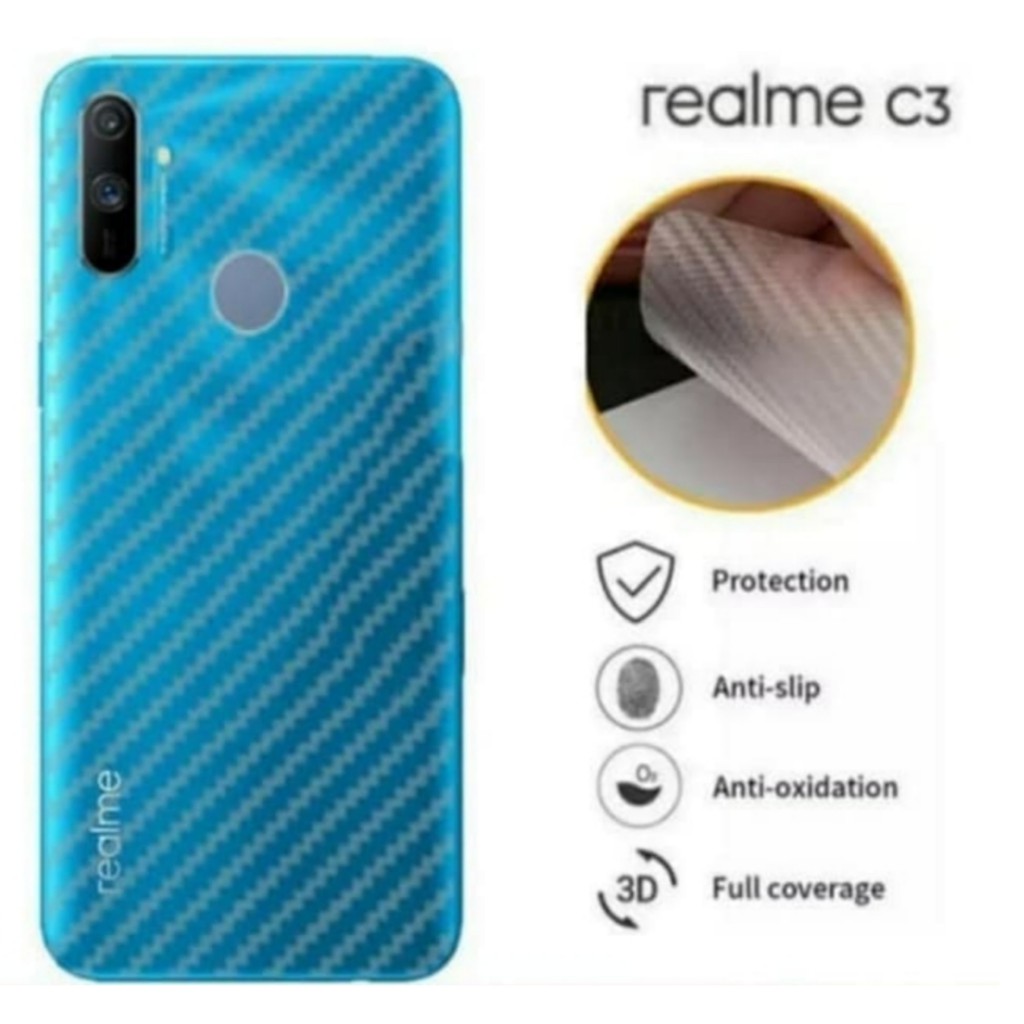Sticker Garskin REALME C3 Back Skin Handphone Protector Transparant