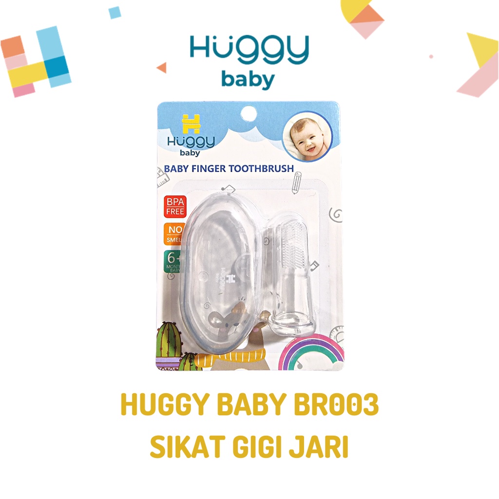 Huggy Baby BR003 Sikat Gigi Jari Tangan Untuk Anak Bayi Baru Lahir Bahan Silikon Lembut