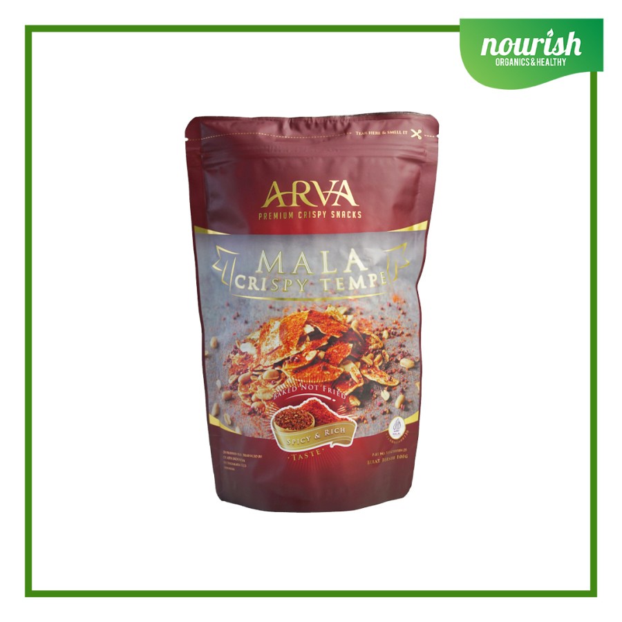 ARVA Keripik Tempe Premium Mala Spicy &amp; Rich Non GMO/Non MSG 100g