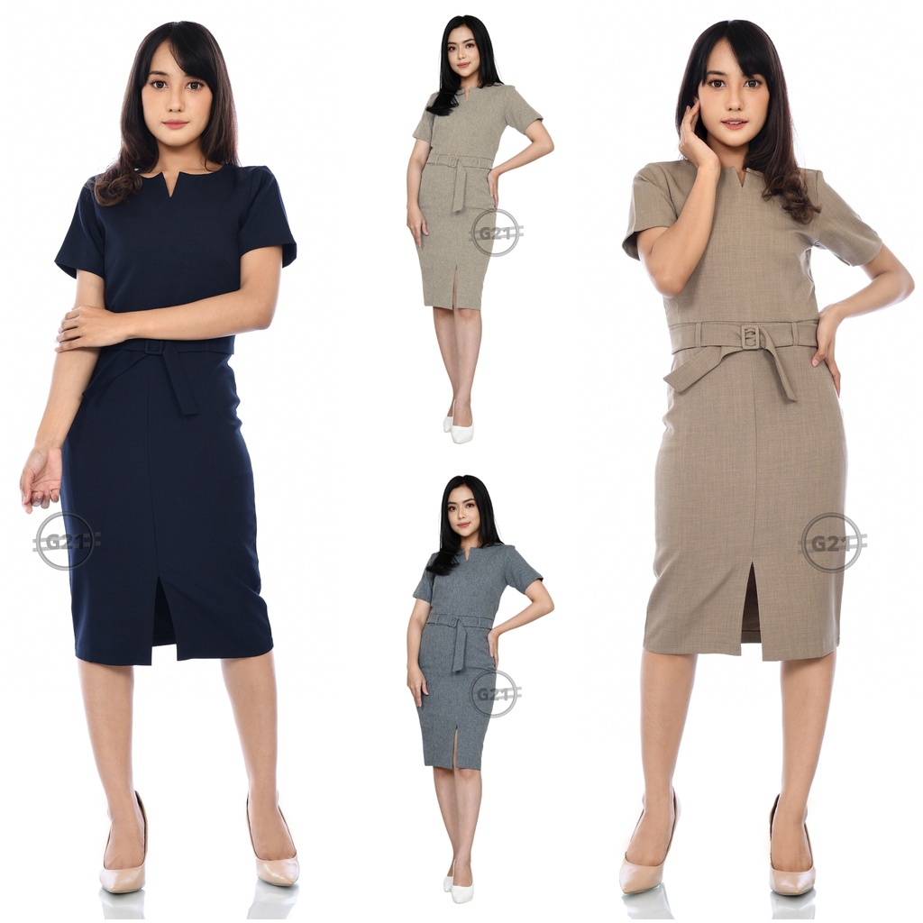 Dress Kerja Wanita Kantor Formal High Premium Quality K01