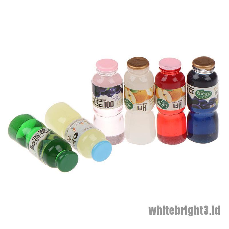 (white3) 5pcs Miniatur Botol Minum Skala 1: 12 Untuk Rumah Boneka