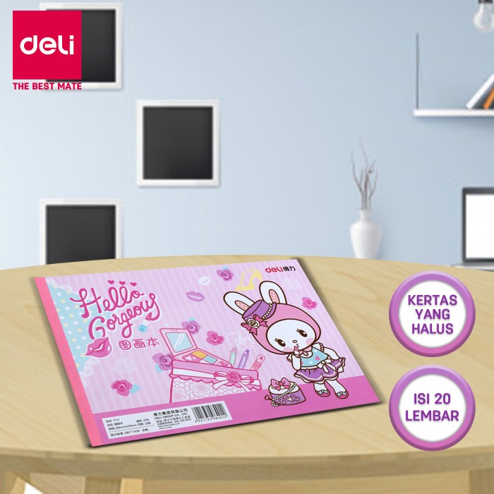 

Sketsagambar- Deli 7717 Sketchbook 20 Sheets - Merah Muda, 1 Pcs -Buku-Gambar-Sketsa.