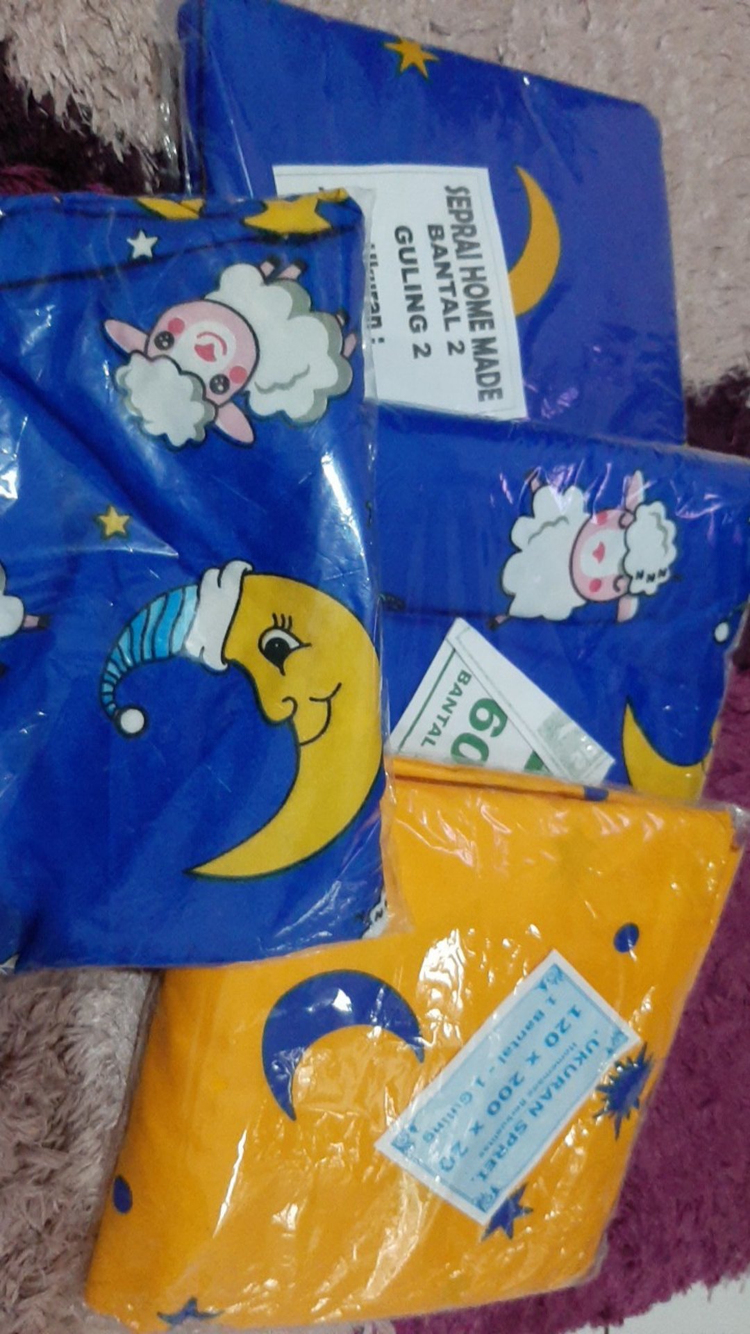 Sprei Bulan Bintang Murah No. 1 King 180 / No. 2 Queen 160 / No. 3 Double 120 / Super King 200