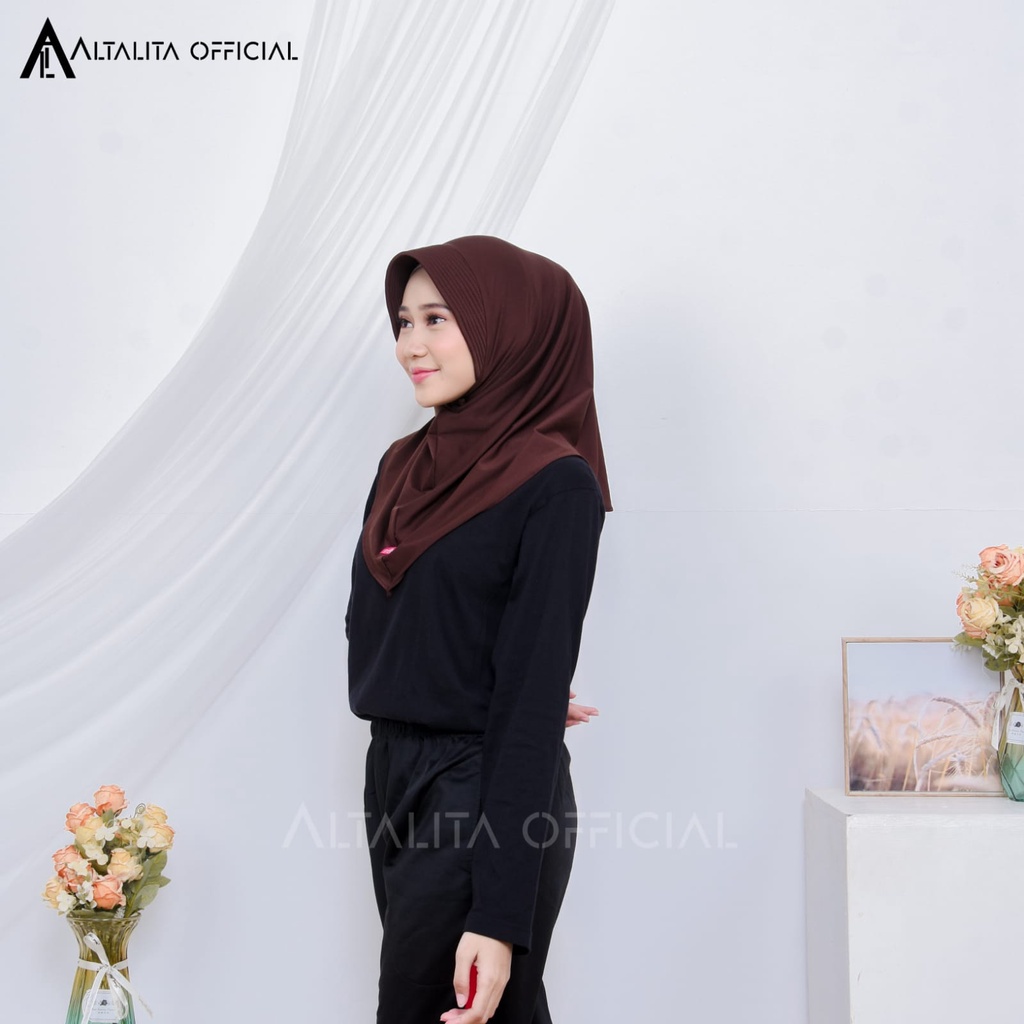 Altalita - Jilbab Instan Sporty pet Bahan Jersey Spandek Premium Polos Cocok Untuk Sekolah Olahraga dan Sehari-Hari