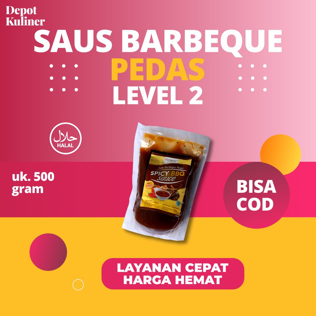 My Taste Spicy BBQ Sauce Level 2 500 gr / Saus Barbeque Mytaste Barbekiu Saos Level Dua