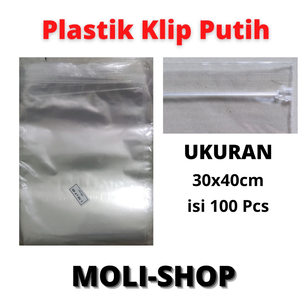 Plastik Klip Uk 30x40 - Kantong Plastik Zipper Lock Bening , Plastik Baju