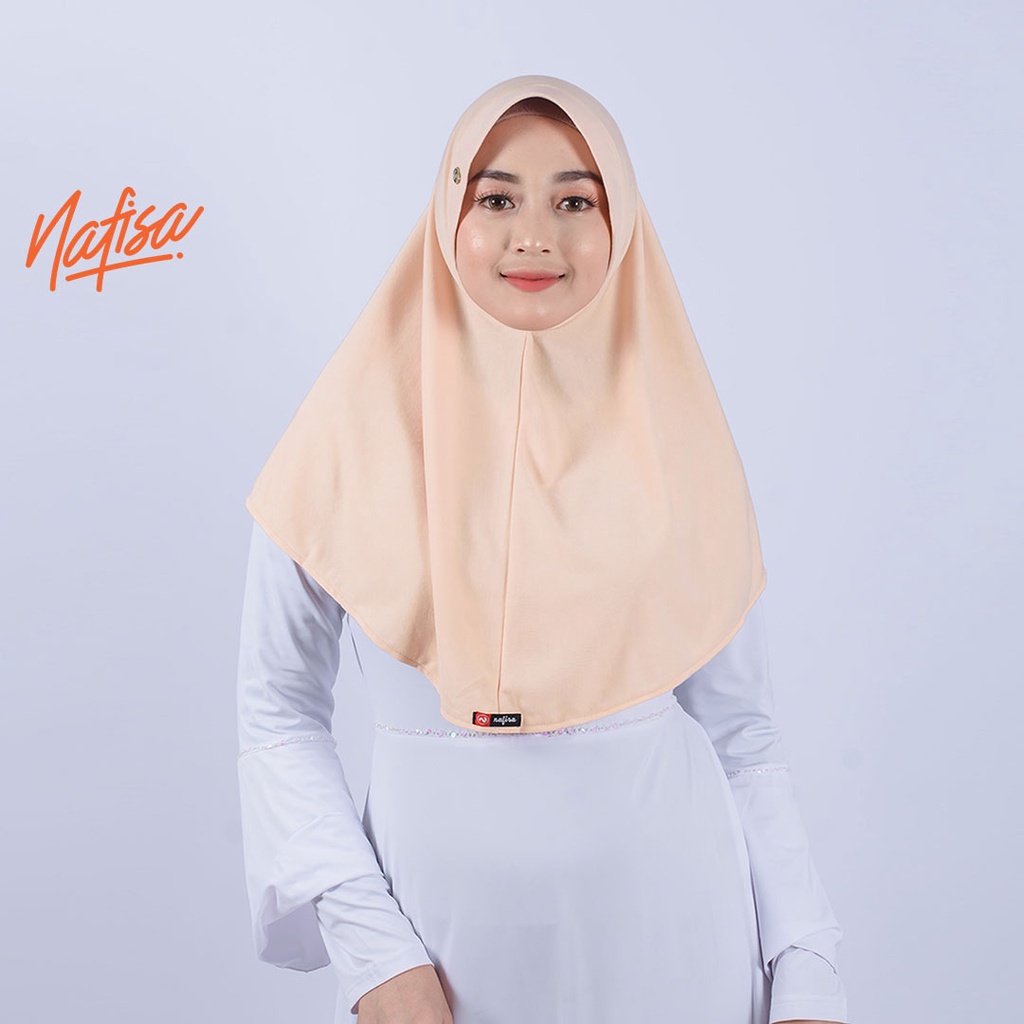 KERUDUNG JILBAB Nafisa Asha size M Jilbab Instan Polos Bahan Kaos Premium | Hijab Instan Bergo Pad Antem