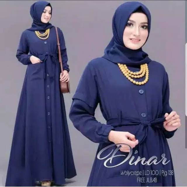 Dinar maxi dress baju gamis pakaian wanita fashion muslim