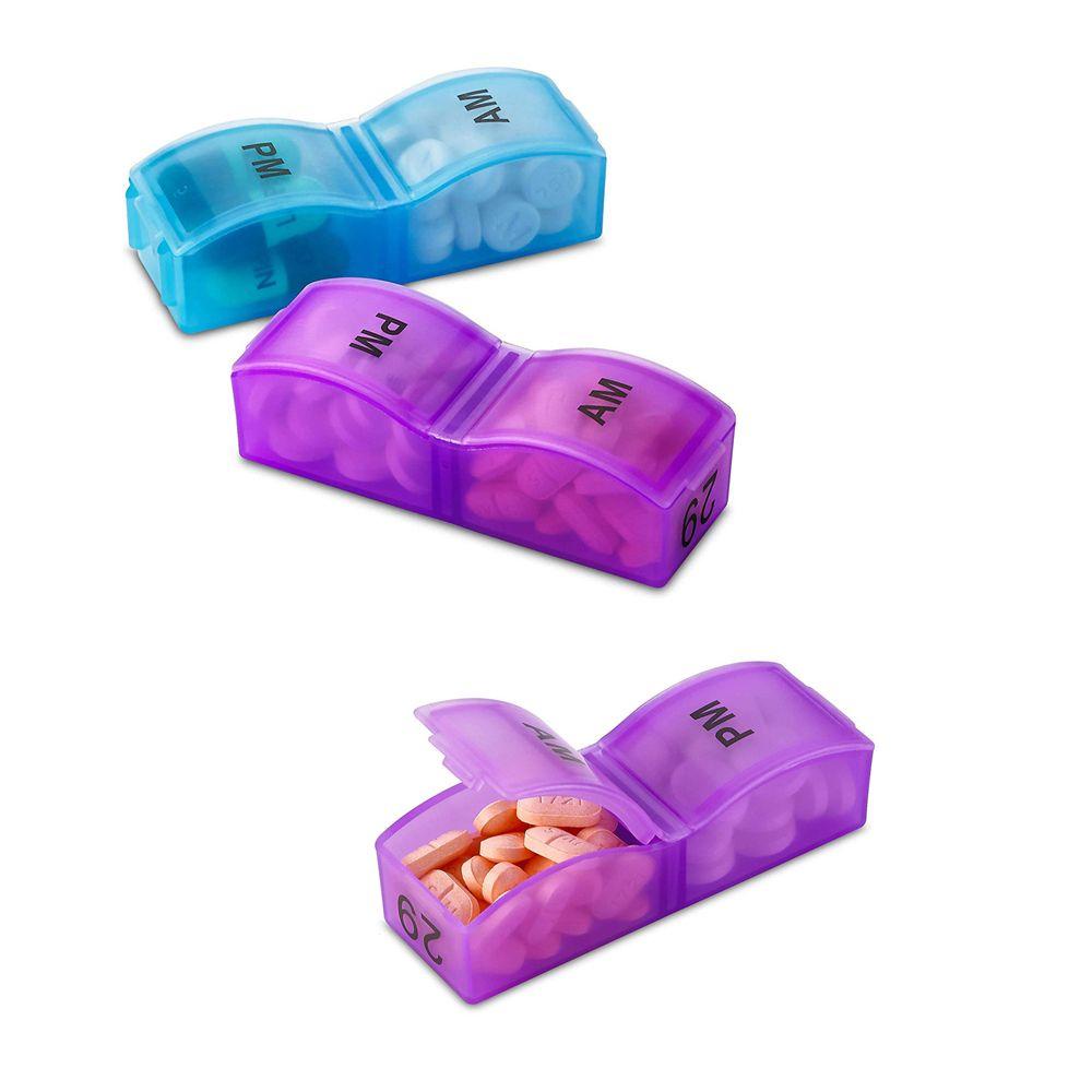 Preva Monthly Pill Organizer Bulanan Daily Weekly Medicine Organizer Kotak Penyimpanan Pill Dispenser Wadah Pill Case