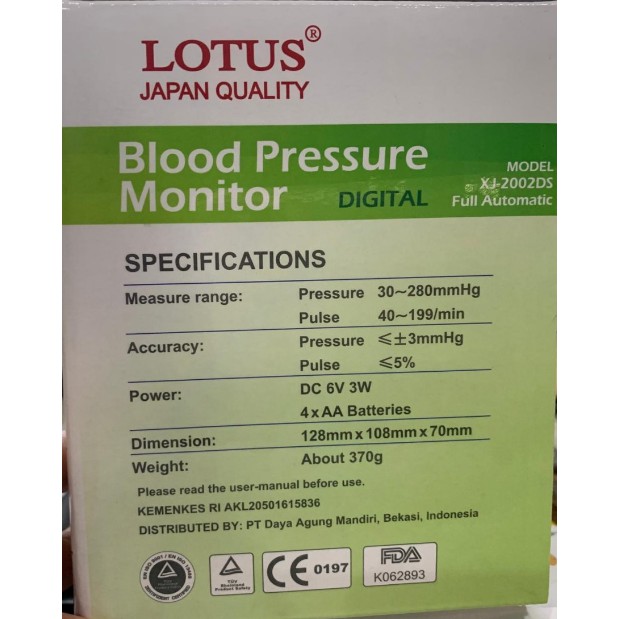 Tensimeter Digital Murah merk LOTUS upper Arm