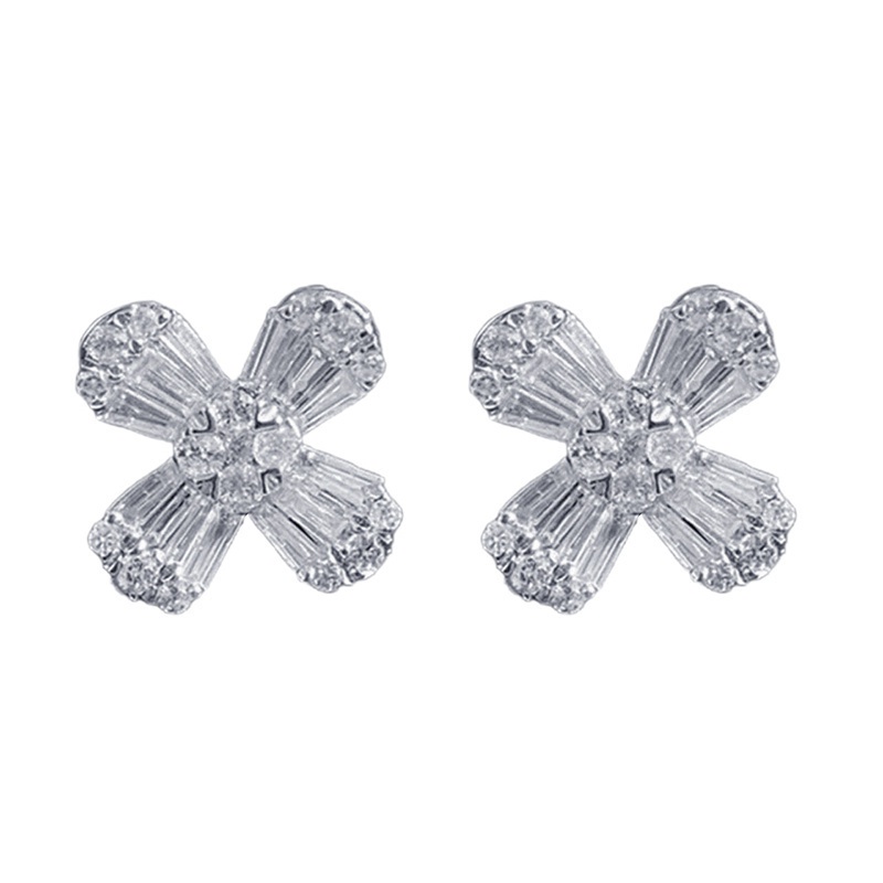 New Trendy Women Stud Earrings Aesthetic Flower Shaped For Wedding Engagement Party Gift Statement Jewelry