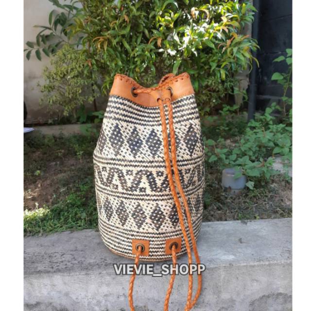 Tas Wanita/Tas Punggung/Backpacker Rotan Motif 0135