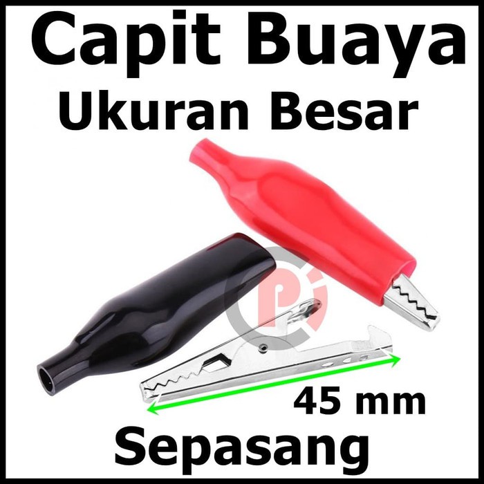 Jepitan Capit Buaya Alligator Besar Sepasang / 1 Pasang Merah Hitam