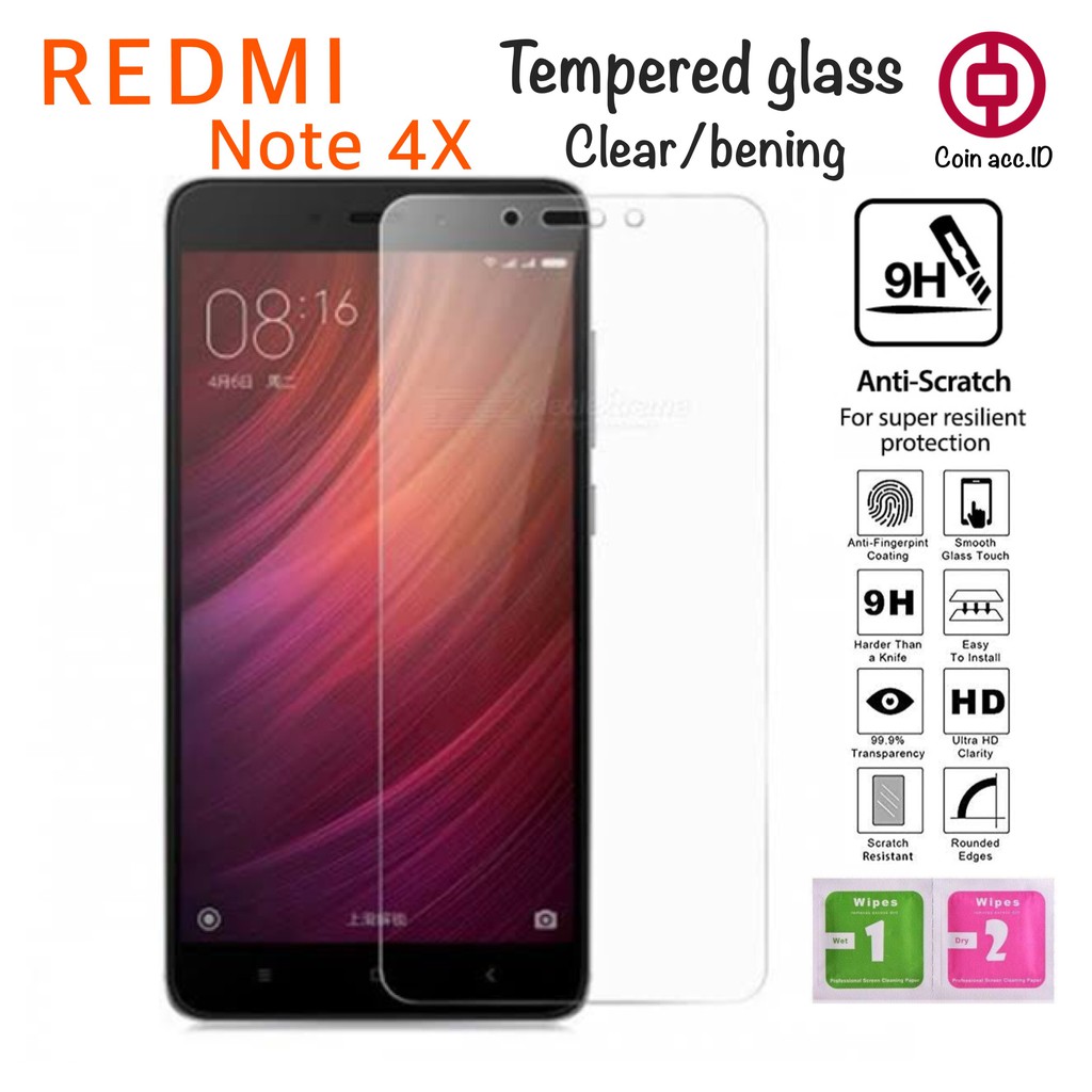 Tempered Glass REDMI NOTE 4/4X - anti gores kaca xiaomi bening 9H