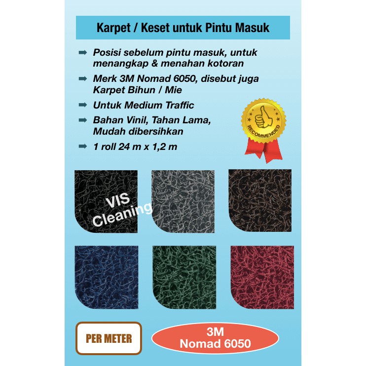 Karpet / Keset Mie 3M Nomad 6050 (per meter) (Warna Hijau, Biru, Coklat dan Merah Bata)