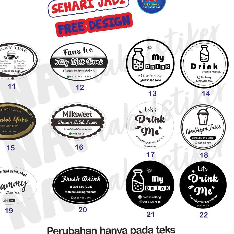 

HOT SALE-> CETAK STIKER LABEL LOGO PRODUK KEMASAN MAKANAN MINUMAN TRANSPARAN A3 + CUTTING WATERPROOF