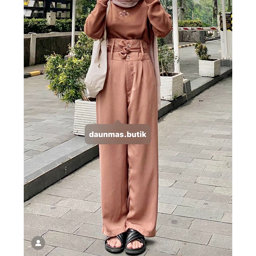 1KG MUAT 4PCS | ERISA BUTTON HW PANTS ANTI KUSUT ANTI TERAWANG HITS OOTD ORIGINAL FASHION WANITA TERMURAH