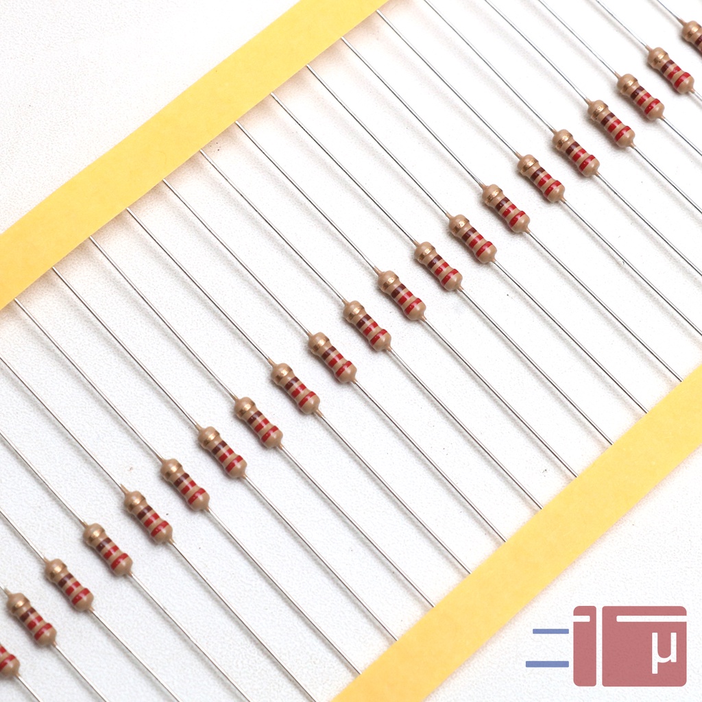 X10 Resistor 220R 220 Ohm 1/4W Karbon 5% Taiwan Kaki Tembaga