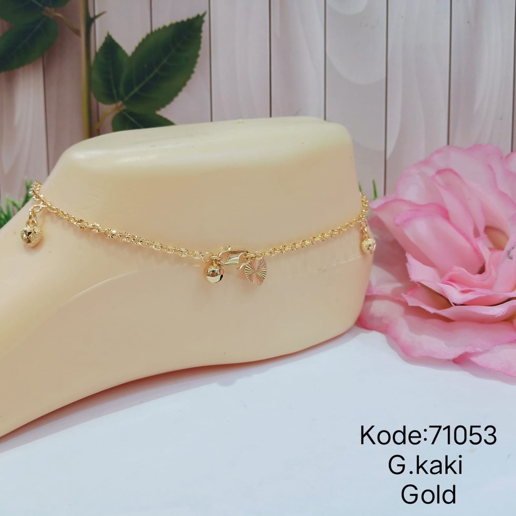 GELANG KAKI BIJI LADA KOMBINASI TITANIUM LAPIS EMAS 18k 74004.17-26.71059