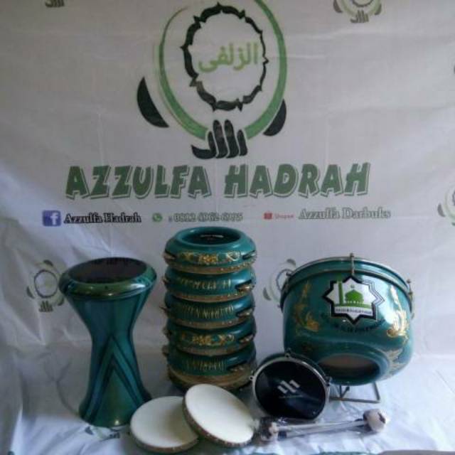 Hadrah 1set ukir/Hadrah 1paket ukir/rebana ukir 1set