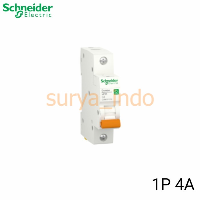 MCB 1 P 4 A (1 PHASE 4 AMPERE) C4 SCHNEIDER DOMAE DOMF01104