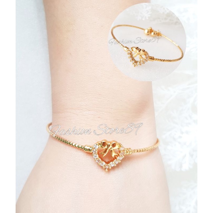 Gelang Bangle Fashion Pita Love Perhiasan lapis emas 18k Yaxiya Xuping Impor Bestquality