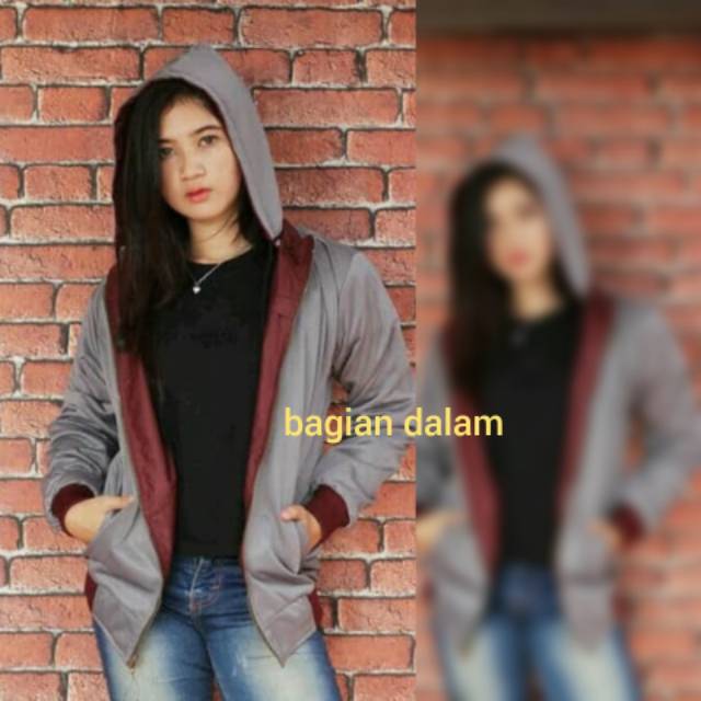 (COD)jaket bolak balik,jaket cewek,jaket motor,jaket gaul,jaketparasut,jaketcewek