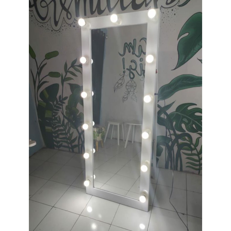 Full Body Vanity Standing Mirror LED 165 x 65 cm Kaca Cermin Besar Make Up