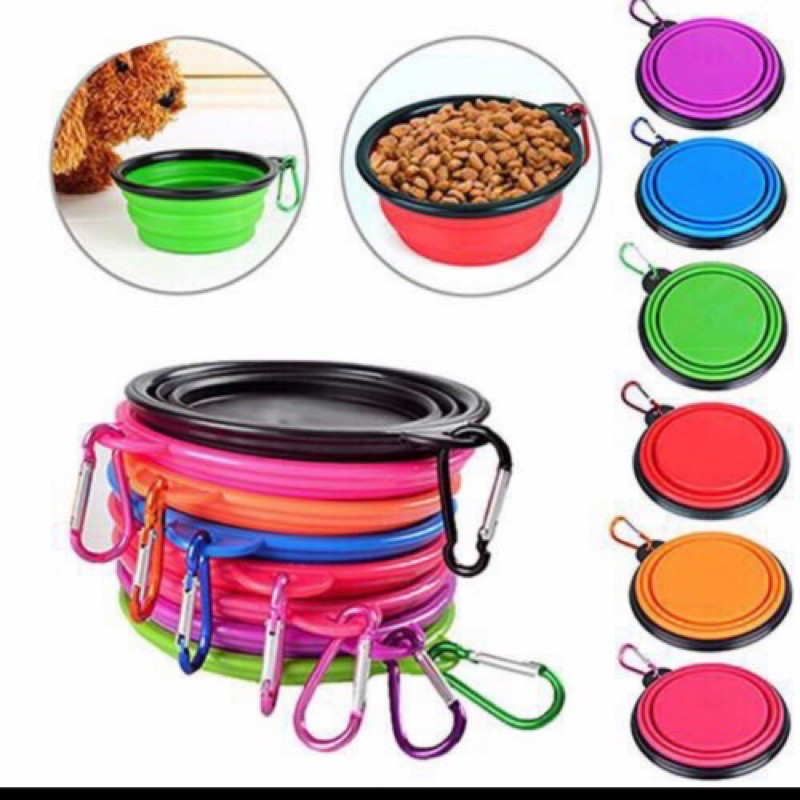 Mangkuk Tempat Makan Anjing Portable Silikon Pet Silicon Bowl