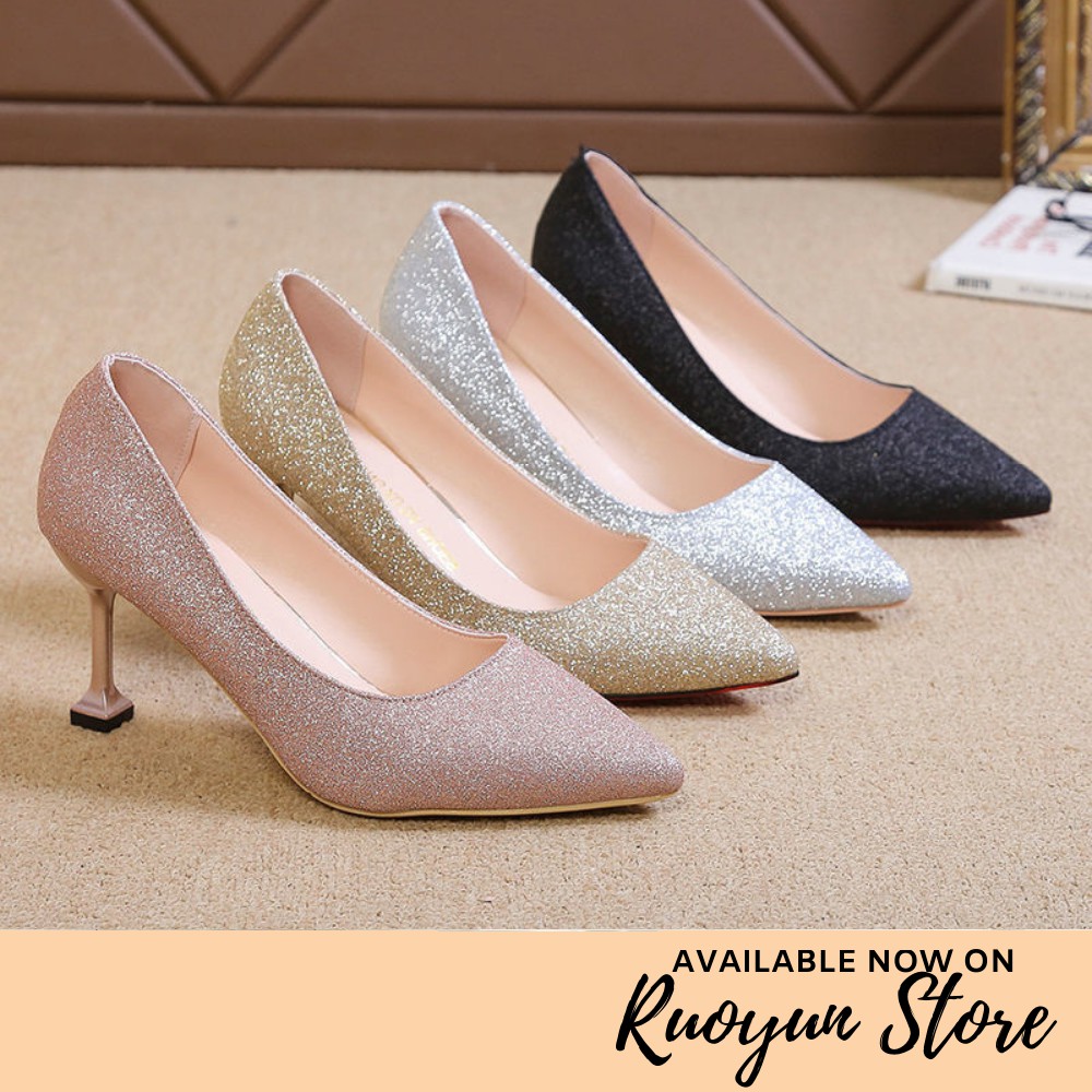 RYS - Gleaming Flash Sepatu Hak Wanita Fashion Kantoran/Casual - Ori Import