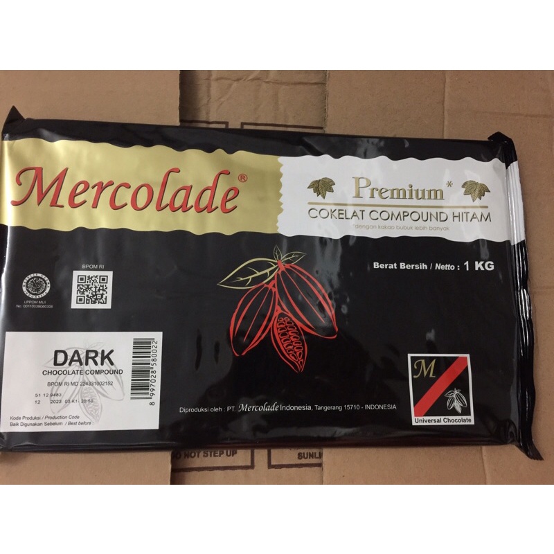 

Mercolade Dark Chocolate Compound Premium 1 kg Coklat Batang Cokelat