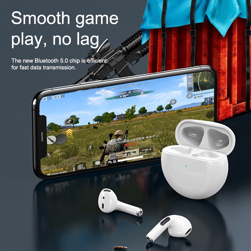 TWS Bluetooth Earphone Wireless Earbud Nirkabel Earbud Peredam Kebisingan Charging Case with Microphone