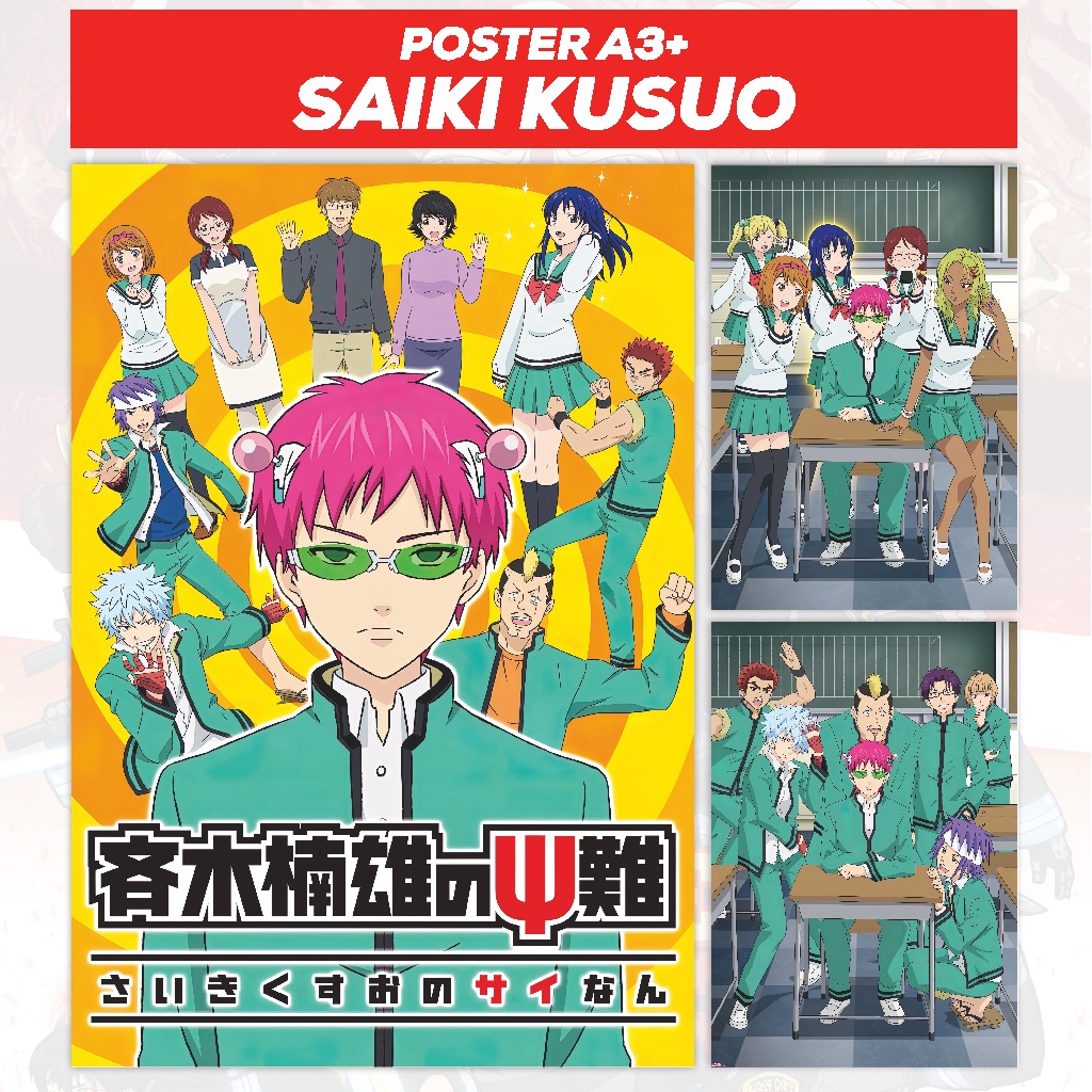Poster Saiki Kusuo no Ψ-nan Anime Ukuran A3+ - Saiki Kusuo Teruhashi Nendo