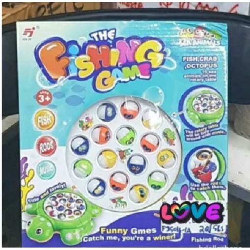 MAINAN THE FISHING GAME-TURTLE / Mainan Anak  Memancing Ikan Dengan Wadah Kura-Kura