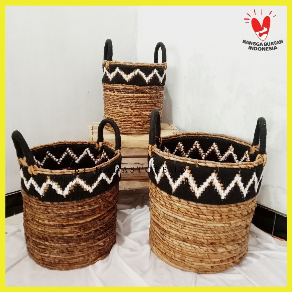 KERANJANG ANYAMANAN BANANA RAJUT MACRAME / KERANJANG SERBAGUNA /POT ANYAMAN BIG SIZE ECER