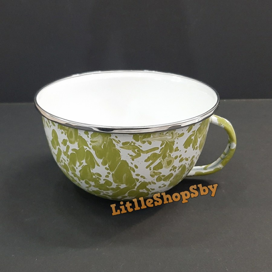Soup Mug Enamel 14cm Motif hijau army doreng blirik