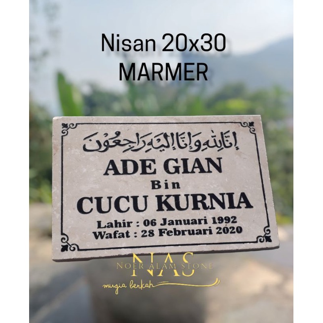 Batu Nisan makam batu marmer dan granit hitam  20x30