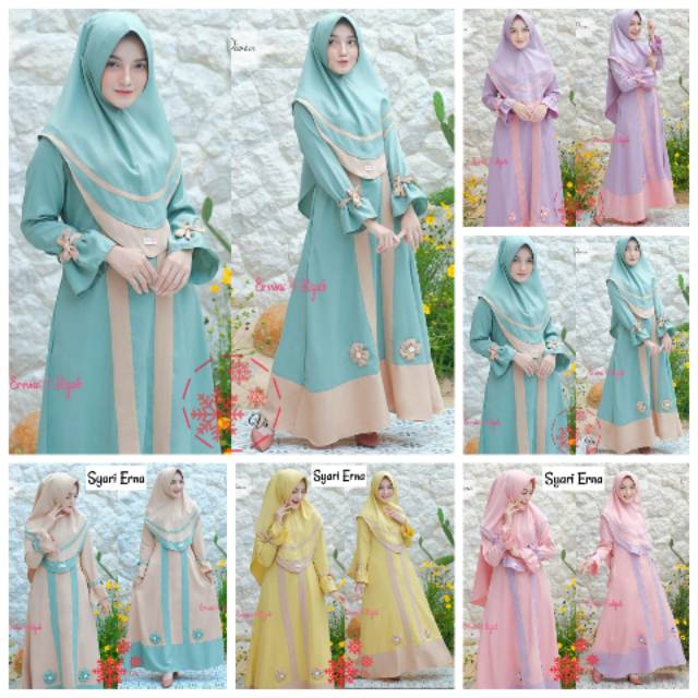 SYARI ERNA SY ERNA SV SYARI MOSCREPE PREMIUM GAMIS MUSLIM KEKINIAN GAMIS OOTD