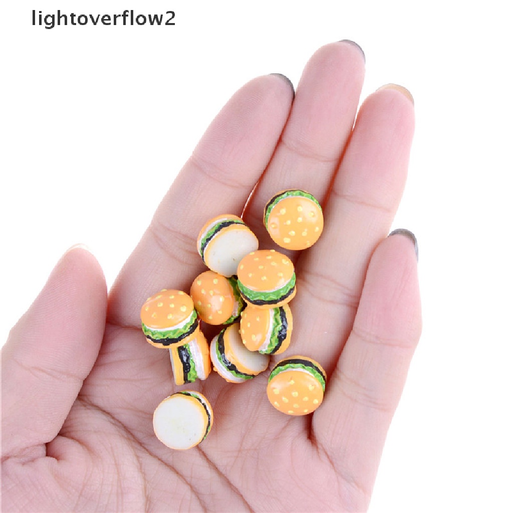 (lightoverflow2) 10pcs Miniatur Hamburger Skala 1: 12 Untuk Dekorasi Rumah Boneka