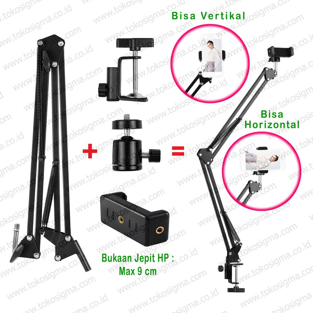 Overhead VIDEO Stand Boom Arm Kamera Mirrorless HP JEPIT MEJA Flat Lay