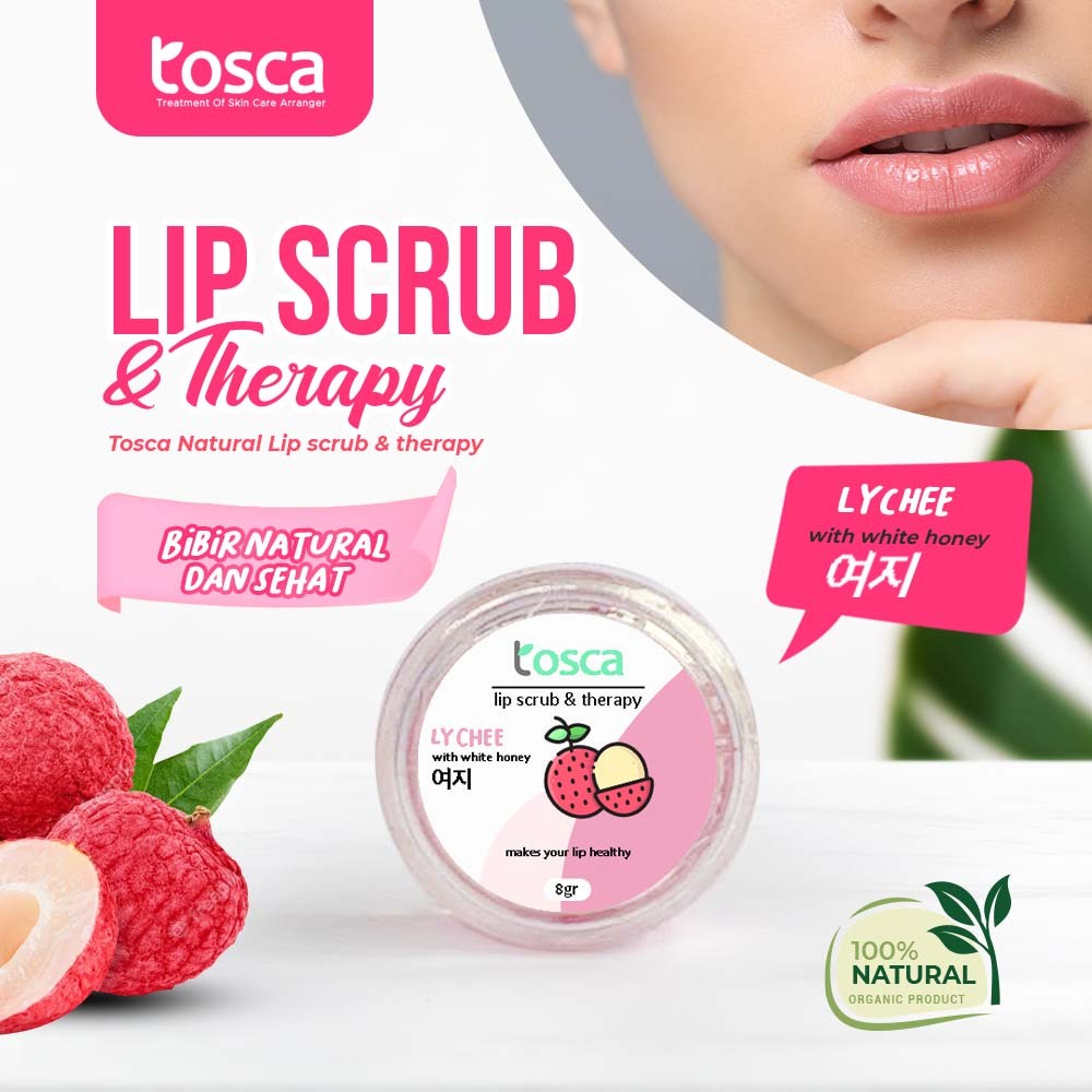 NATURAL LIP SCRUB &amp; THERAPY FOODGRADE TOSCA MELEMBABKAN DAN MENCERAHKAN BIBIR