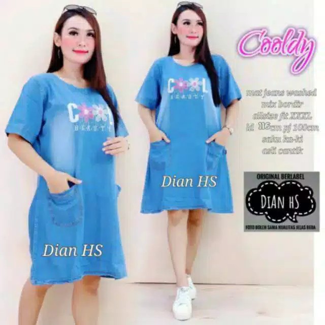 DRESS JUMBO LD 116!! COLDY DRESS VARIASI BORDIR BUNGA