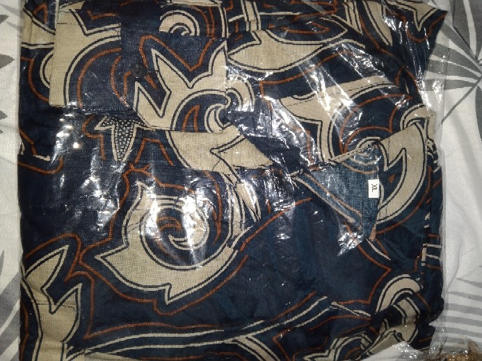 New Atasan Batik Pria Lengan Panjang Kenongo Hem Padi Pekalongan M L Xl Xxl