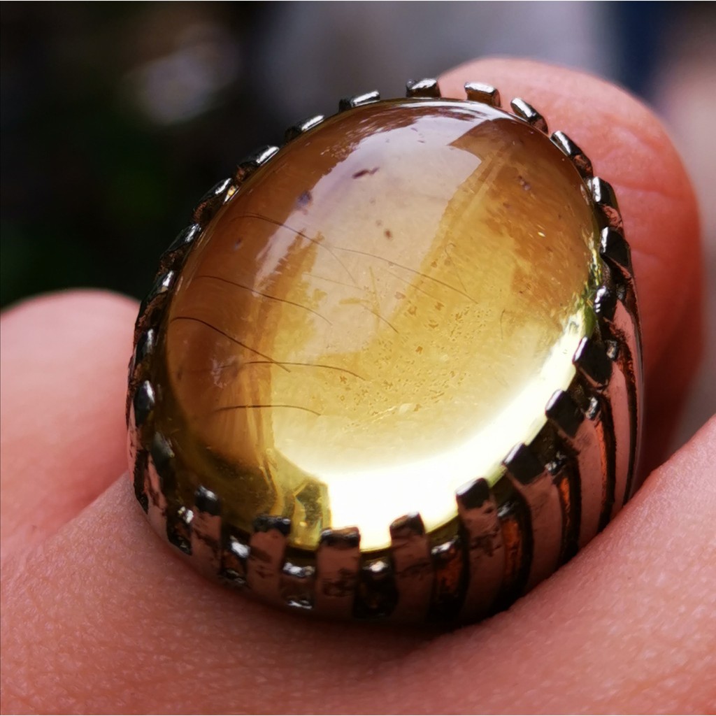CINCIN NATURAL YAKUT KUNING KRISTAL JUMBO
