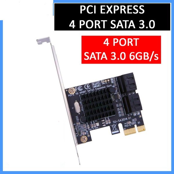 Pci express card x1 sata 3.0 4 slot 6Gbps adapter - Pcie Pci expansion sata III 7 pin 4 port