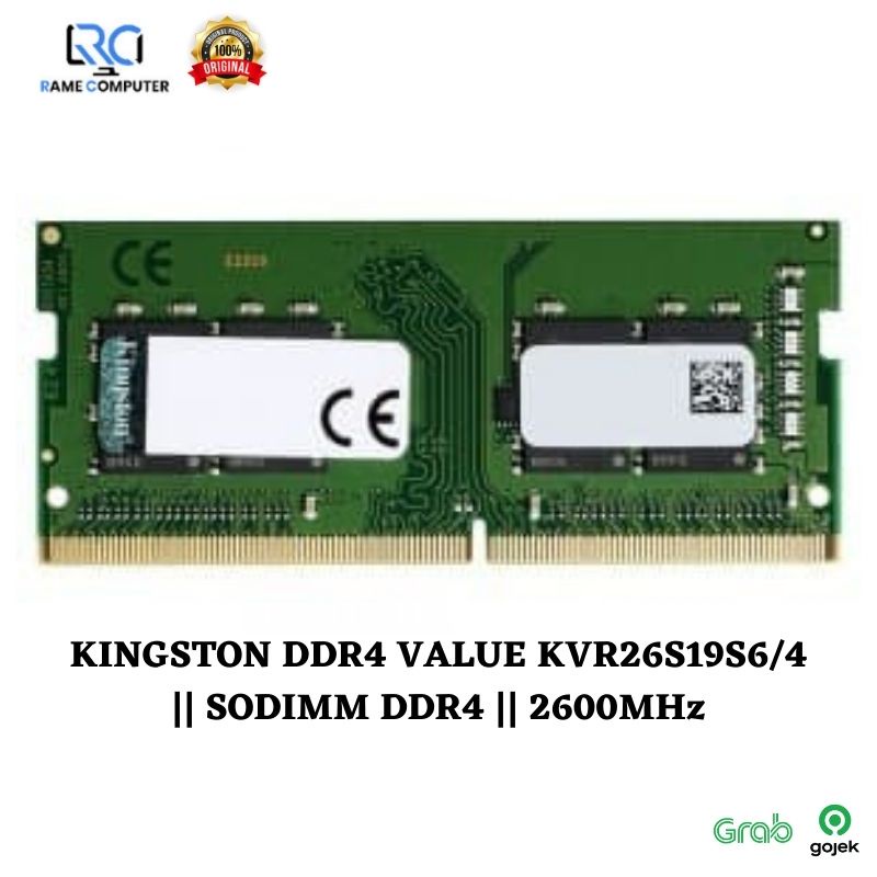 KINGSTON DDR4 VALUE KVR26S19S6/4 || SODIMM DDR4 || 2600MHz